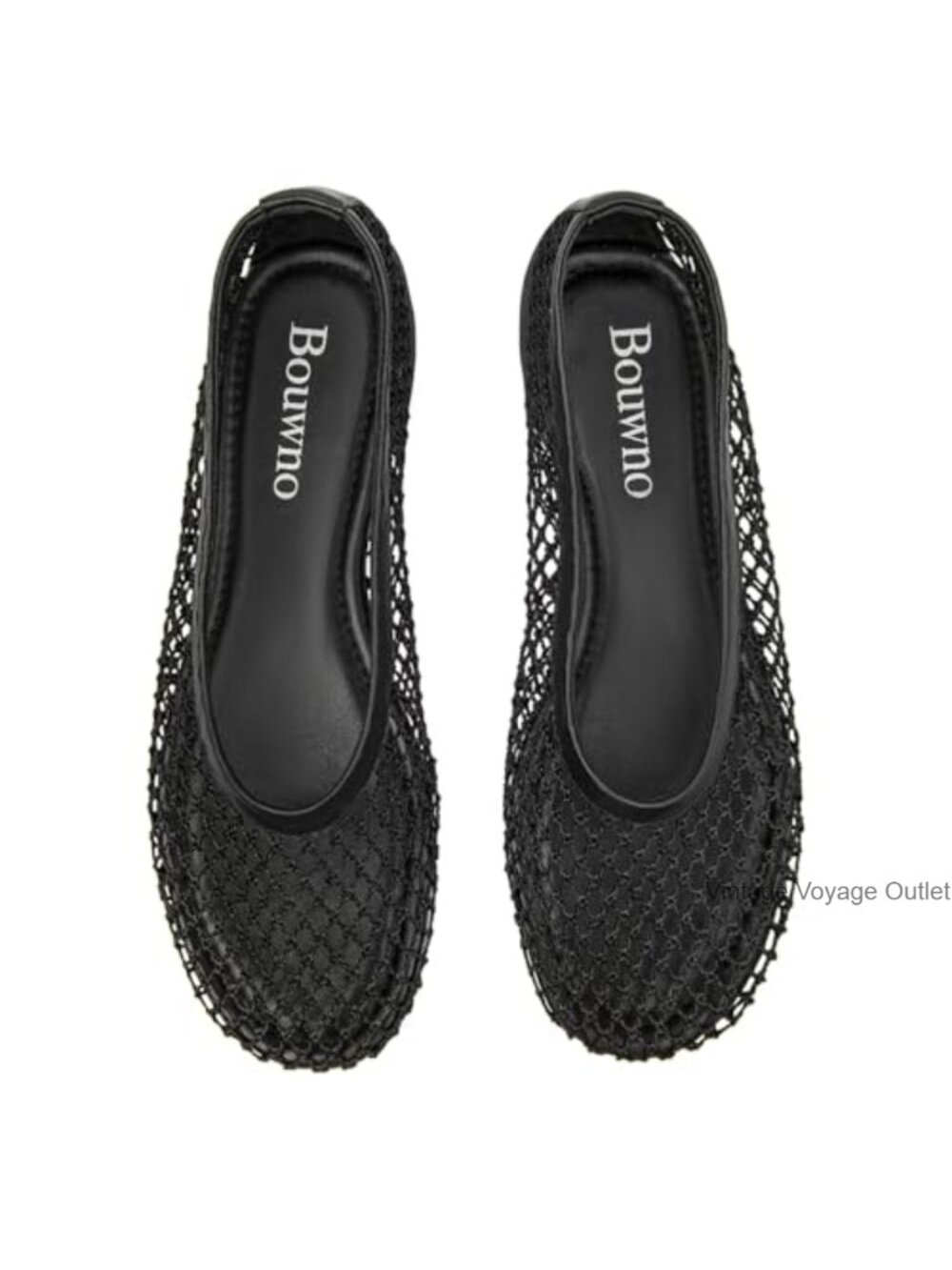 Mesh Ballet Flats Slip On Round Toe Comfy Casual Office Fishnet Ballerina Flat